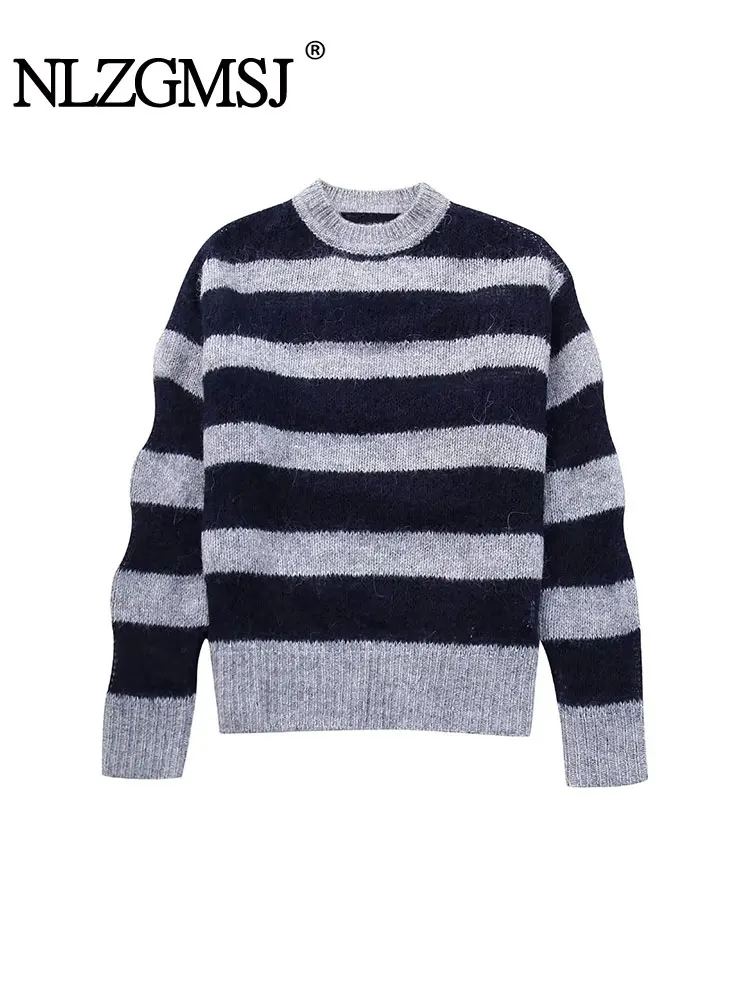 TRAF 2023 Autumn Striped Sweater Woman Pullover Knitted Sweaters for Women Long Sleeve Casual Knitwears Top Casual Sweaters
TRAF 2023 Autumn Striped Sweater Woman Pullover Knitted Sweaters for Women Long Sleeve Casual Knitwears Top Casual Sweaters