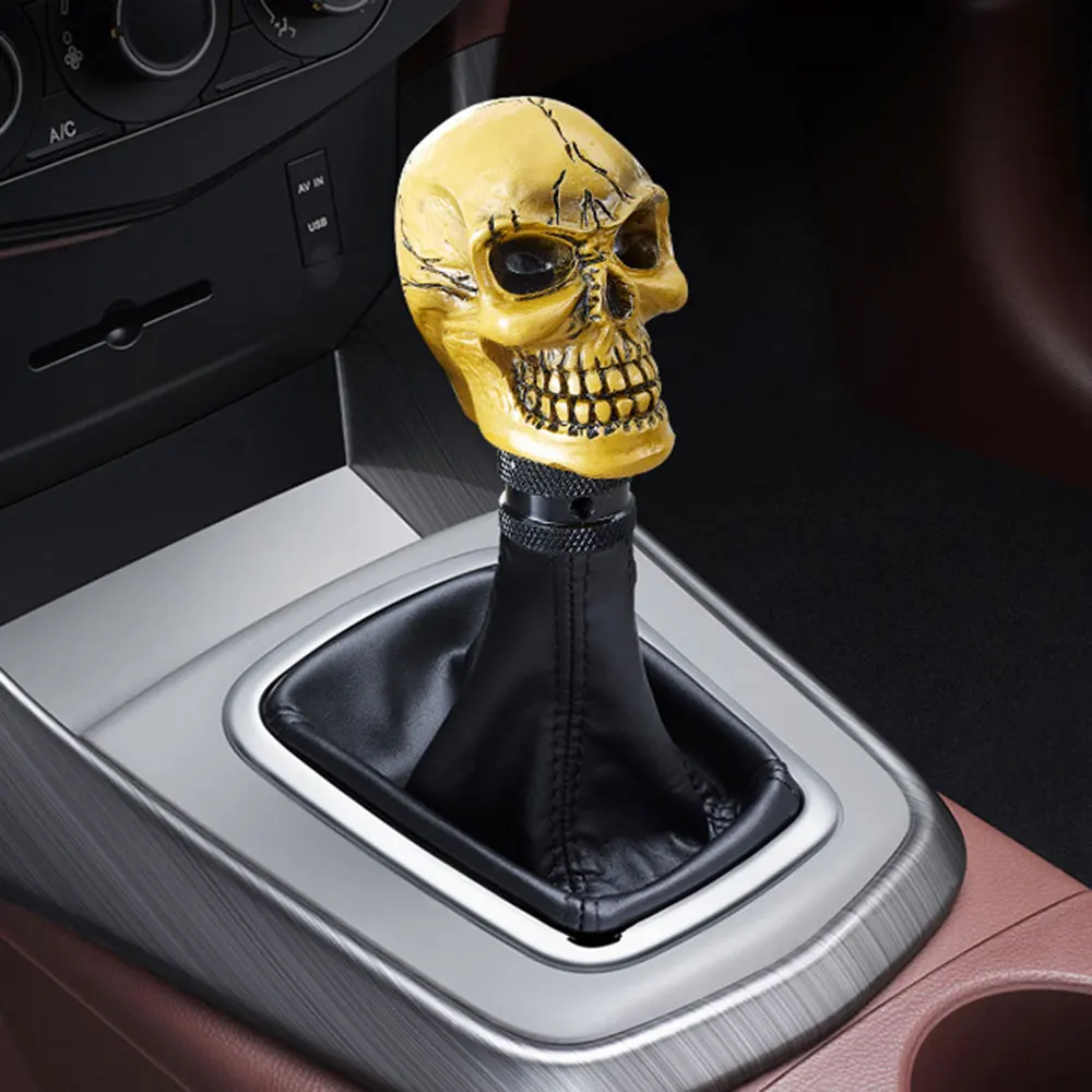 

Universal Skull Head Manual Car Gear Shift Knob Automatic Gearbox Shifter Lever Change Stick Handle Cover Halloween Styling