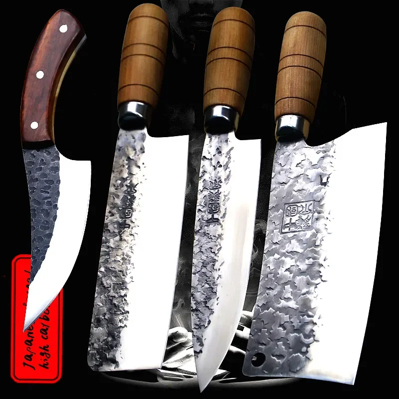 Hand-forged sharp kitchen knife Household combined kitchen 4-piece knife set chef slicing knife boning butcher
Hand-forged sharp kitchen knife Household combined kitchen 4-piece knife set chef slicing knife boning butcher
