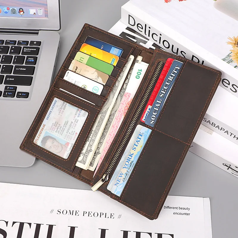 Retro Crazy Horse Leather Men's Wallets Long Purse Man Genuine Leather Clutch Bag Men Card Holder Coin Purse Cartera Hombre
Retro Crazy Horse Leather Men's Wallets Long Purse Man Genuine Leather Clutch Bag Men Card Holder Coin Purse Cartera Hombre