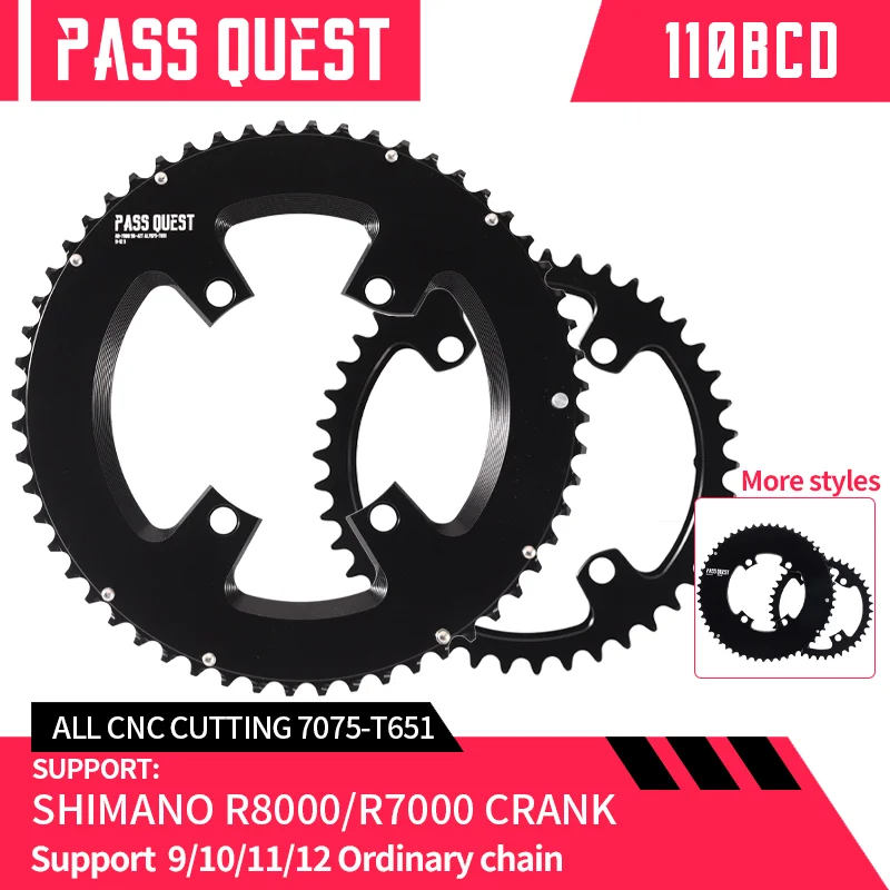 PASS QUEST 2x 110bcd Chainring for Shimano 105 R7000 R8000 Double Chainwheel 54-40T 53-39T46-33T 48-35T 50-34T 52-36T
PASS QUEST 2x 110bcd Chainring for Shimano 105 R7000 R8000 Double Chainwheel 54-40T 53-39T46-33T 48-35T 50-34T 52-36T