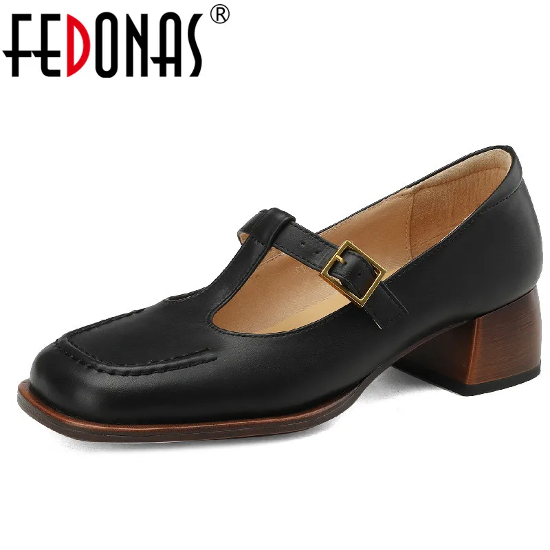 FEDONAS 2023 Women Pumps Vintage Concise T-Strap Genuine Leather Square Toe Thick Heels Shoes Woman Spring Summer Office Ladies
FEDONAS 2023 Women Pumps Vintage Concise T-Strap Genuine Leather Square Toe Thick Heels Shoes Woman Spring Summer Office Ladies