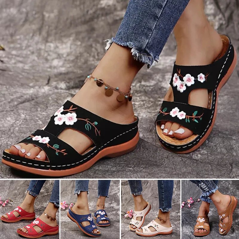 Leather Flower Embroidered Vintage Casual Soft Footbed Orthopedic Arch-Support Sandals Casual Beach Female Sandalias Soft New
Leather Flower Embroidered Vintage Casual Soft Footbed Orthopedic Arch-Support Sandals Casual Beach Female Sandalias Soft New