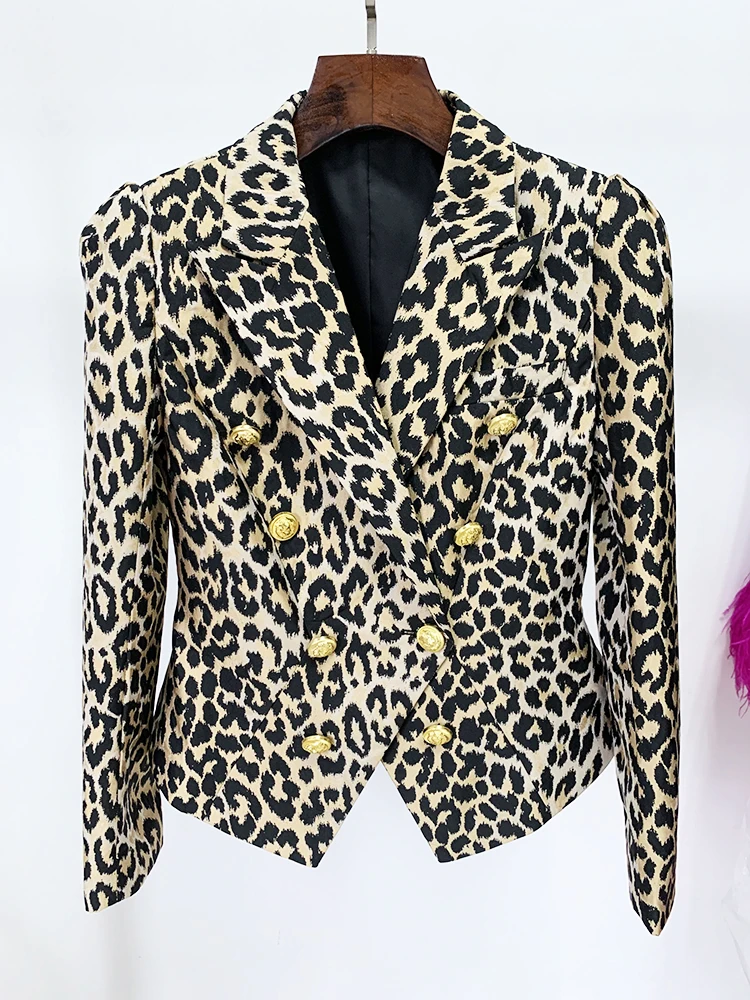 HIGH STREET Newest 2023 Designer Jacket Women's Slim Fit Lion Buttons Double Breasted Jackquard Leopard Blazer
HIGH STREET Newest 2023 Designer Jacket Women's Slim Fit Lion Buttons Double Breasted Jackquard Leopard Blazer