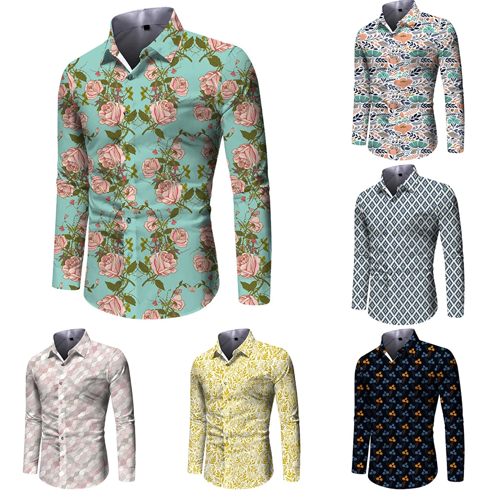 Mens Casual Print Long Sleeve Muscle Fitness Button Down Shirt Party T Dress Up Flower Shirt Hawaiian Style Shirts Tops
Mens Casual Print Long Sleeve Muscle Fitness Button Down Shirt Party T Dress Up Flower Shirt Hawaiian Style Shirts Tops