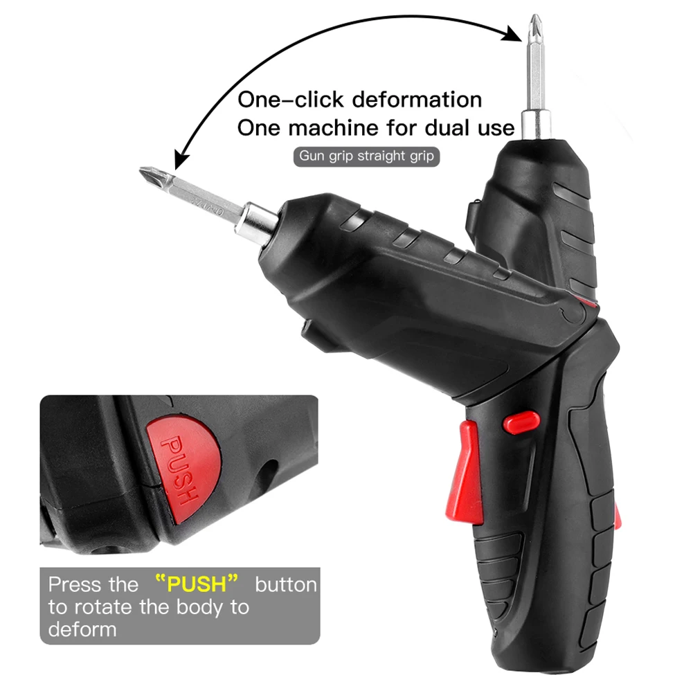 Cordless Electric Screwdriver Drill 3.6V USB Charge Bath Head Drill Bit Adapter Set Portable For Household Repairing Tools
Cordless Electric Screwdriver Drill 3.6V USB Charge Bath Head Drill Bit Adapter Set Portable For Household Repairing Tools