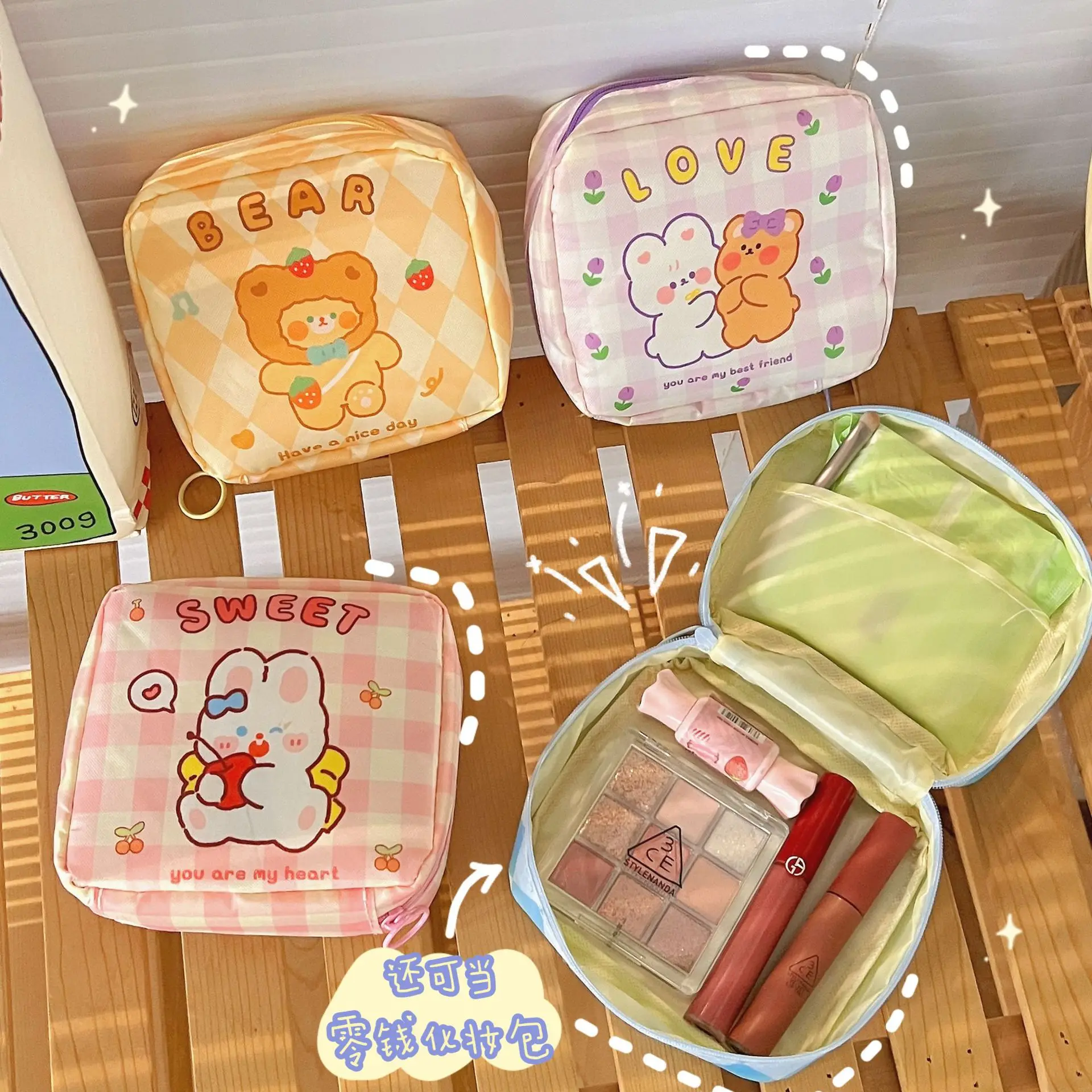 Cartoon Cute Makeup Bag Portable Multifunctional Wash Bag Sanitary Cotton Monthly Storage Bag Candy Color Simple Handheld Bag
Cartoon Cute Makeup Bag Portable Multifunctional Wash Bag Sanitary Cotton Monthly Storage Bag Candy Color Simple Handheld Bag