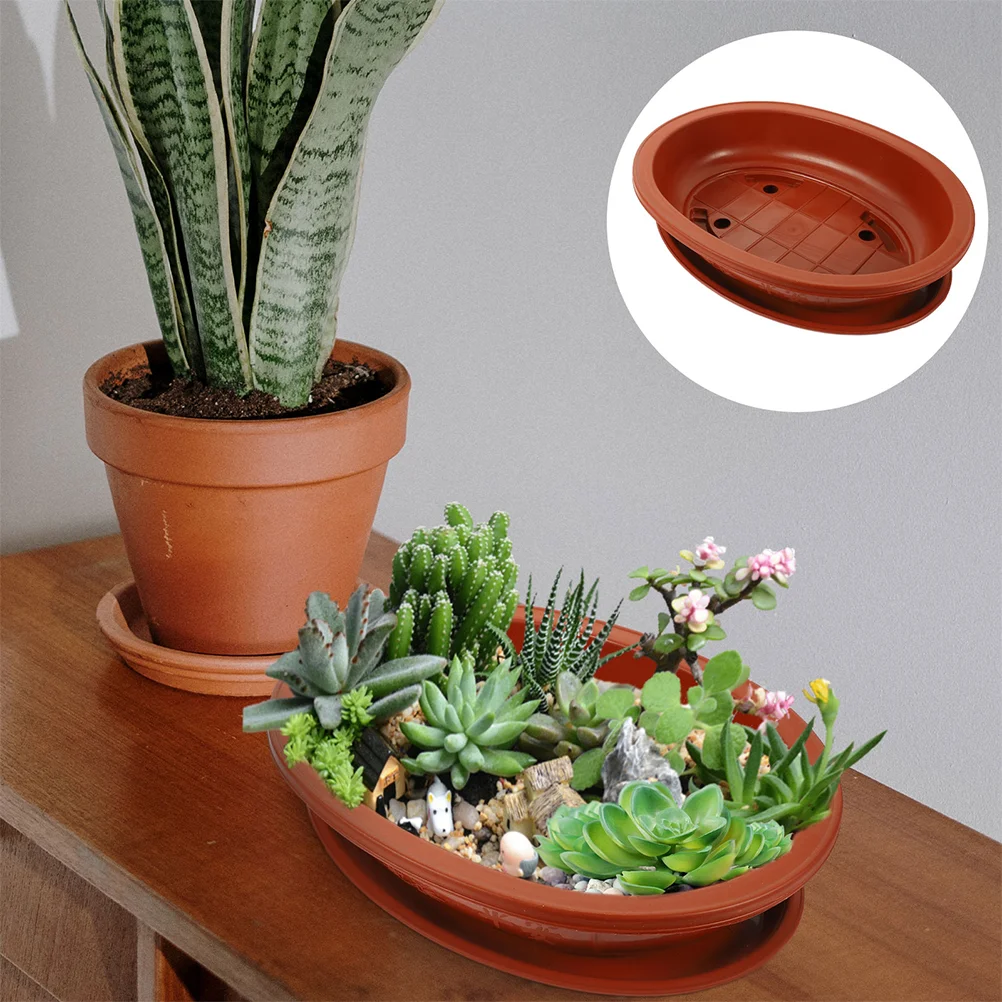 

1Pcs 14 Red Large Garden Bowl Planter Tray Shallow Plant Pot Drain Hole Plastic Flowerpot Drainage Plug Indoor Outdoor