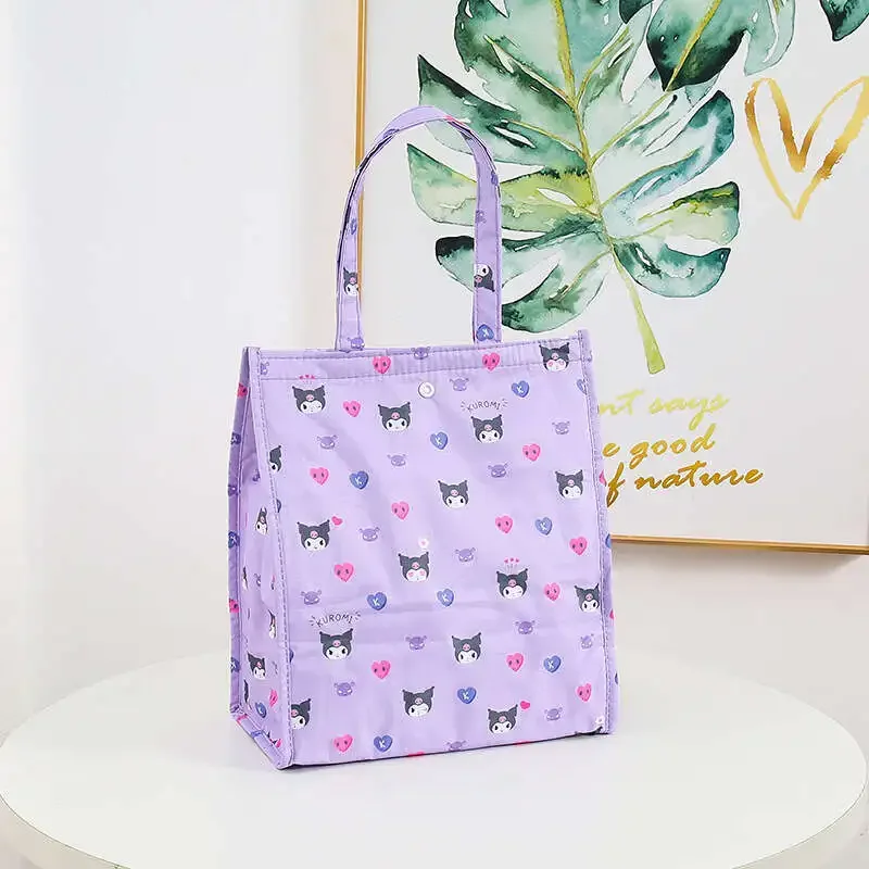 Kawaii Sanrio Foldable Insulated Kids Lunch Bag, Kuromi Cinnamoroll Waterproof Lightweight Portable Large Capacity Handbag
Kawaii Sanrio Foldable Insulated Kids Lunch Bag, Kuromi Cinnamoroll Waterproof Lightweight Portable Large Capacity Handbag