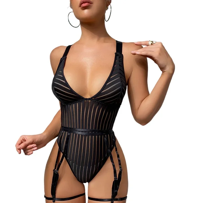 Модный кружевной комбинезон с вырезами, пикантный комбинезон на бретельках, открытая женская пижама, женское нижнее белье, боди-шейпер 
Модный кружевной комбинезон с вырезами, пикантный комбинезон на бретельках, открытая женская пижама, женское нижнее белье, боди-шейпер