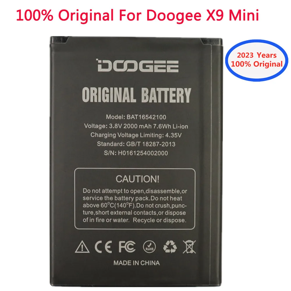 

2023 летний оригинальный сменный аккумулятор Для DOOGEE X9 Mini X9Mini BAT16542100 2000 мАч аккумулятор для смартфона