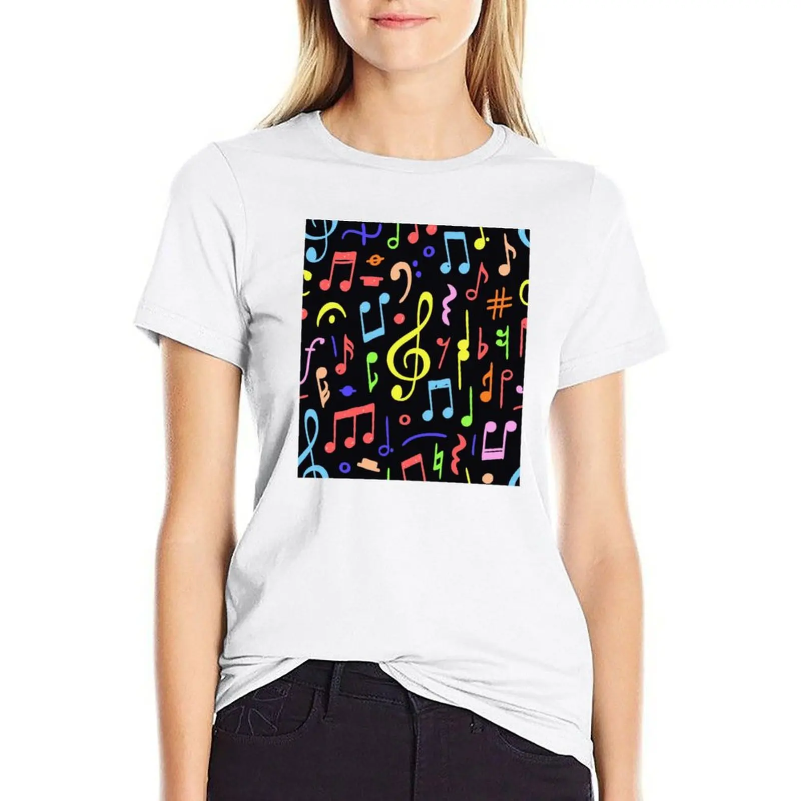music note pattern T-shirt shirts graphic tees vintage clothes anime clothes Women clothes
music note pattern T-shirt shirts graphic tees vintage clothes anime clothes Women clothes