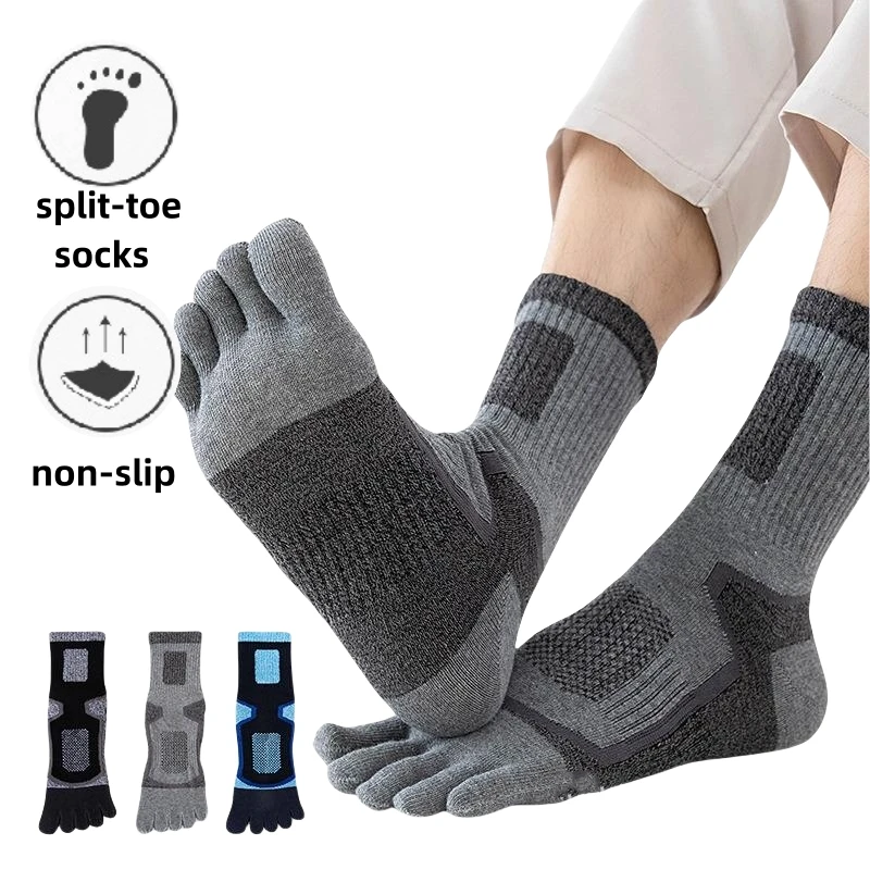 

3-pairs Sports Stockings for Men Socks With Fingers Non-slip Cotton Sweat Absorption Men's Socks Deodorant High Quality Socks