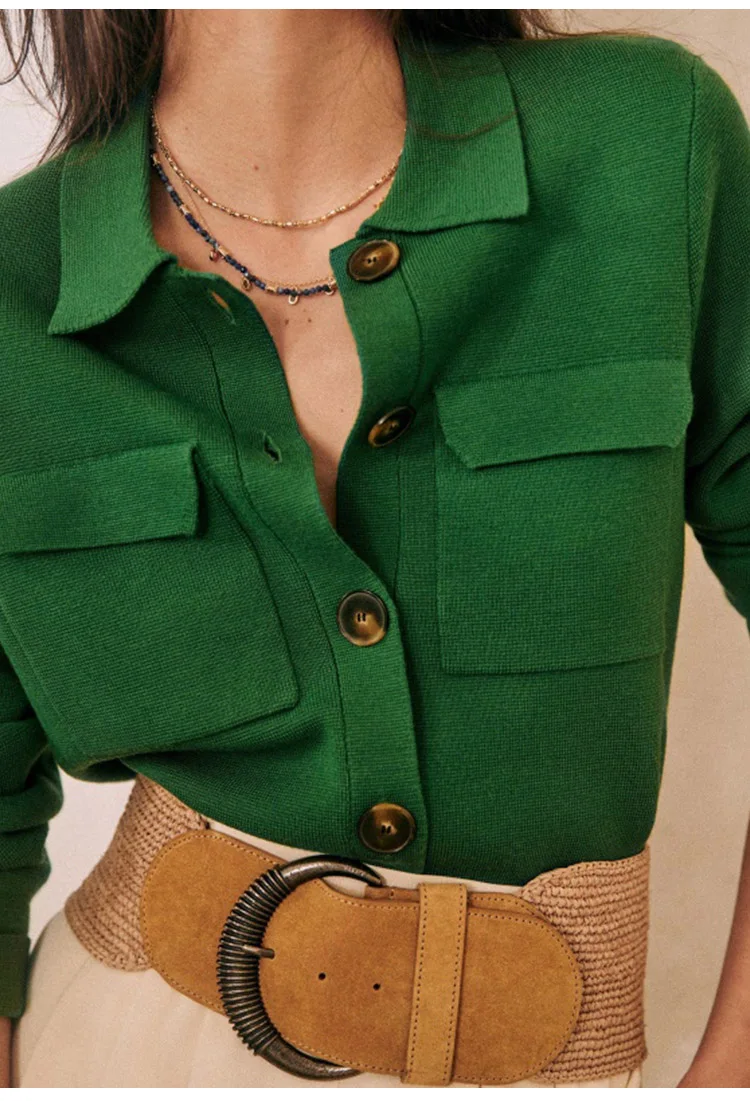 Women Knit Cardigan Solid Color Turn-down Collar Knitwear Top Single Breasted Simple Sweater with Double Pockets for Female 13 Mallzona S41fe7f25a8a9433cbe3bfb23326b9838v Women Knit Cardigan Solid Color Turn-down Collar Knitwear Top Single Breasted Simple Sweater with Double Pockets for Female Mallzona