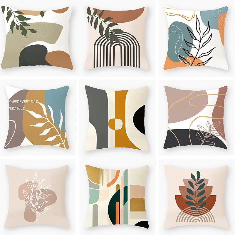 

Summer Tropical Decoration Print Leaf Cushion Green Plant Printing Throw Pillow for Sofa Home Decorative Pillowcase