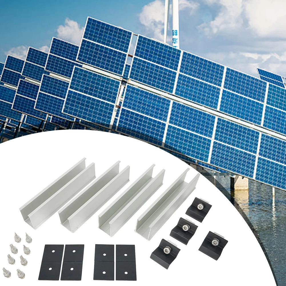 PV Solar Module Bracket Mounting Rail Kit Aluminium Rail Flat Roof End/Middle Clamp Set 20cm Length 30-35cm Adjustable Clamp
PV Solar Module Bracket Mounting Rail Kit Aluminium Rail Flat Roof End/Middle Clamp Set 20cm Length 30-35cm Adjustable Clamp