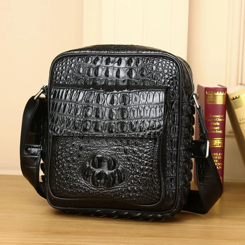 

Genuine Leather alligator handbag large capacity men's briefcase business Crossbody bag fashion men's bag real cowhide bag