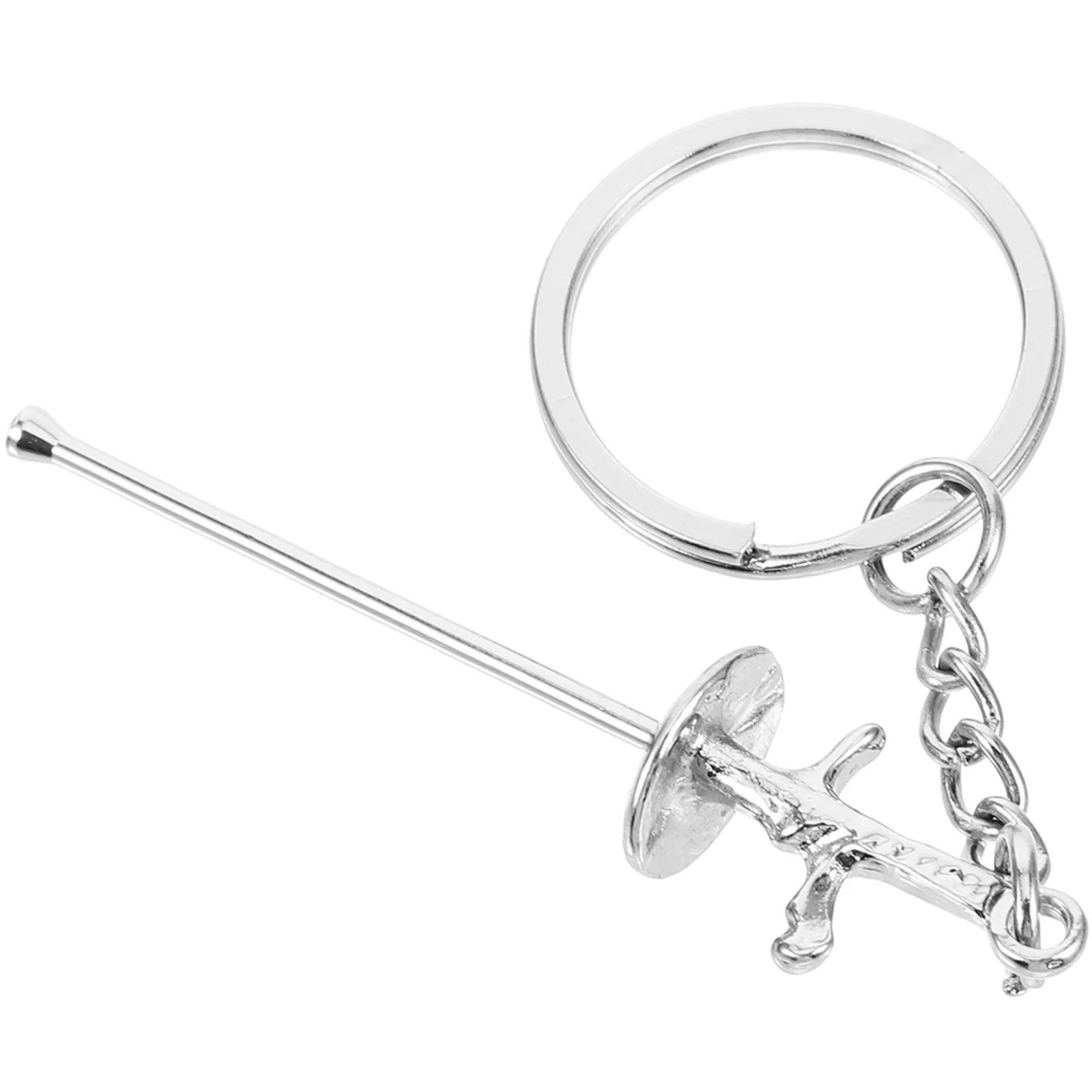 

Fencing Keychain Metal Fencing Key Ring Handbag Charm Car Key Ring Bag Purse Hanging Pendant Fencing Sport Fans Fencer Souvenir