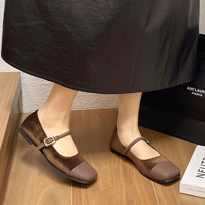 

Туфли женские с квадратным носком, плоская подошва, платформа, мягкая подошва, элегантные, для прогулок, лето 2024