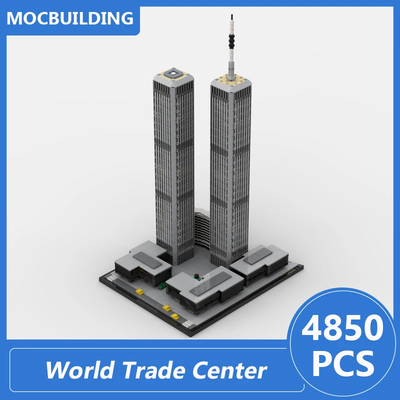 

World Trade Center 1973-2001 1:1000 Scale Model Moc Building Blocks Diy Assemble Bricks Architecture Series Display Toys Gifts