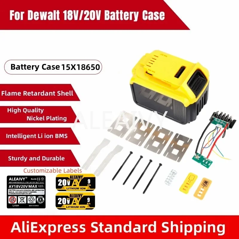 

15 X 18650 Li-ion Battery Case Charge Protection Circuit Board PCB 18V 20V Baterry for Dewalt DCB183 DCB200 Li-ion Battery Case