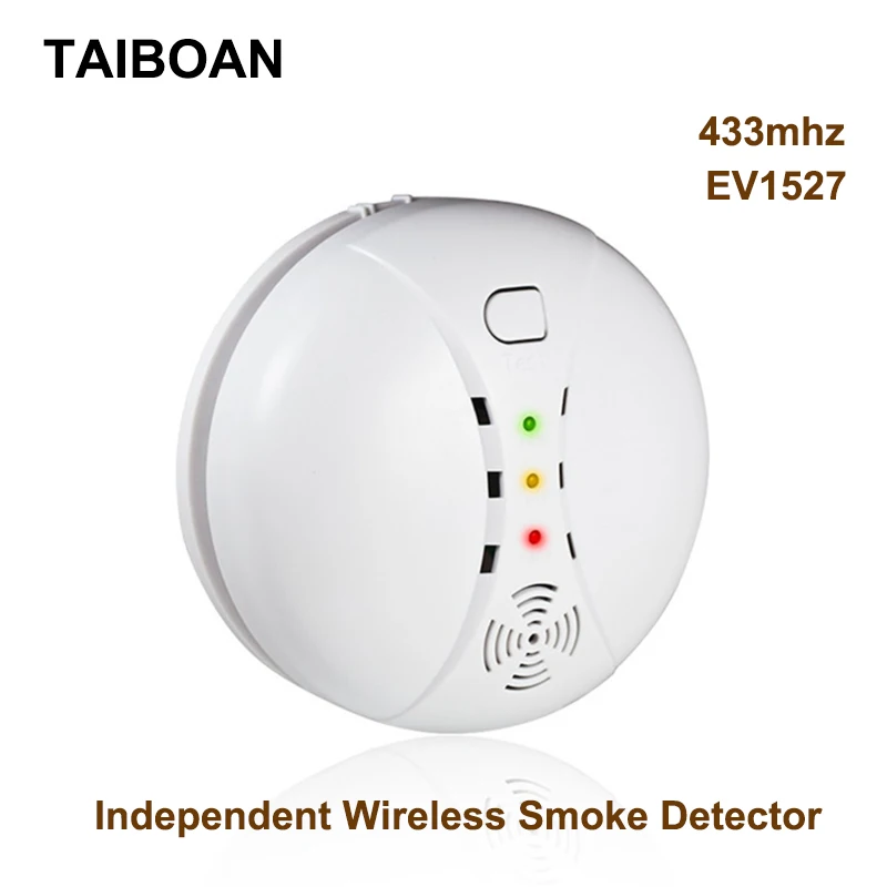 

Independent Wireless 433MHz Smoke Sensor High Decibel Sound Alarm Fire Detector For WIFI GSM office home security Alarm System