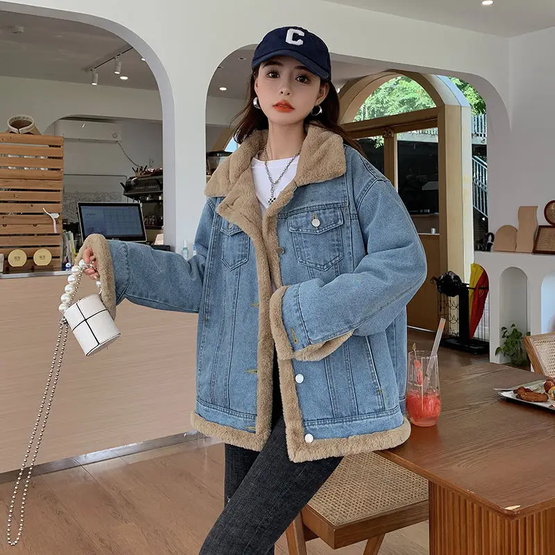 2023 Winter Thicken Vintage Denim Jackets Casual Stylish Velvet Jean Coats Snow Wear Solid Color Loose Warm Coat T636
2023 Winter Thicken Vintage Denim Jackets Casual Stylish Velvet Jean Coats Snow Wear Solid Color Loose Warm Coat T636