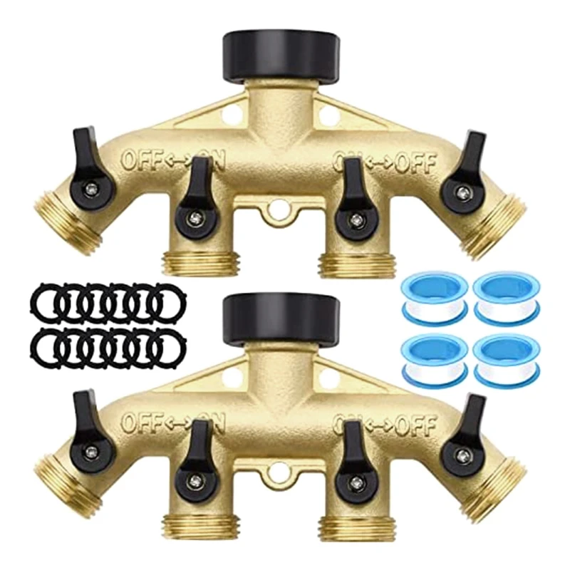4 Way Water Hose Splitter Heavy Duty Brass Garden Hose Splitter For 3/4In Hose Connector Brass Garden Hose Manifold&Fitting
4 Way Water Hose Splitter Heavy Duty Brass Garden Hose Splitter For 3/4In Hose Connector Brass Garden Hose Manifold&Fitting