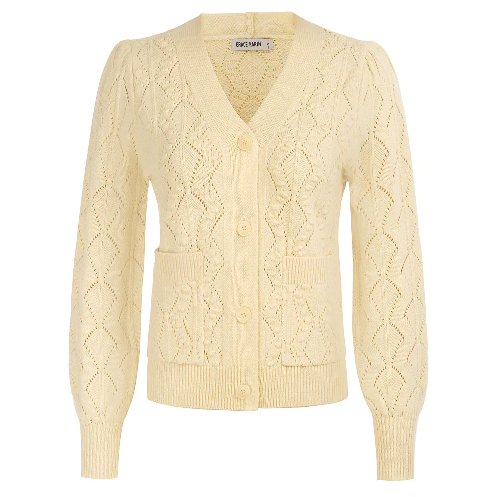 GRACE KARIN 2023 Women Hollowed Out Cardigan Long Sleeve V-Neck Button-up Sweater Open Front Soft Shrug Work Knitwear Coat A30
GRACE KARIN 2023 Women Hollowed Out Cardigan Long Sleeve V-Neck Button-up Sweater Open Front Soft Shrug Work Knitwear Coat A30