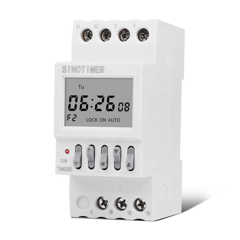 

TM626 2 Channel Timer Switch 220V Two Groups Output Separate Control 7 Days Weekly Programmable Timer 35mm Din Rail Installation