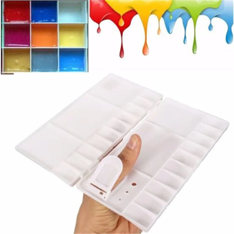 

1PCS 25 Grids Palette Large Art Paint Tray Artist Oil Watercolor Plastic Palettes For Painting Drawing Supply Kids Drawing Toy.