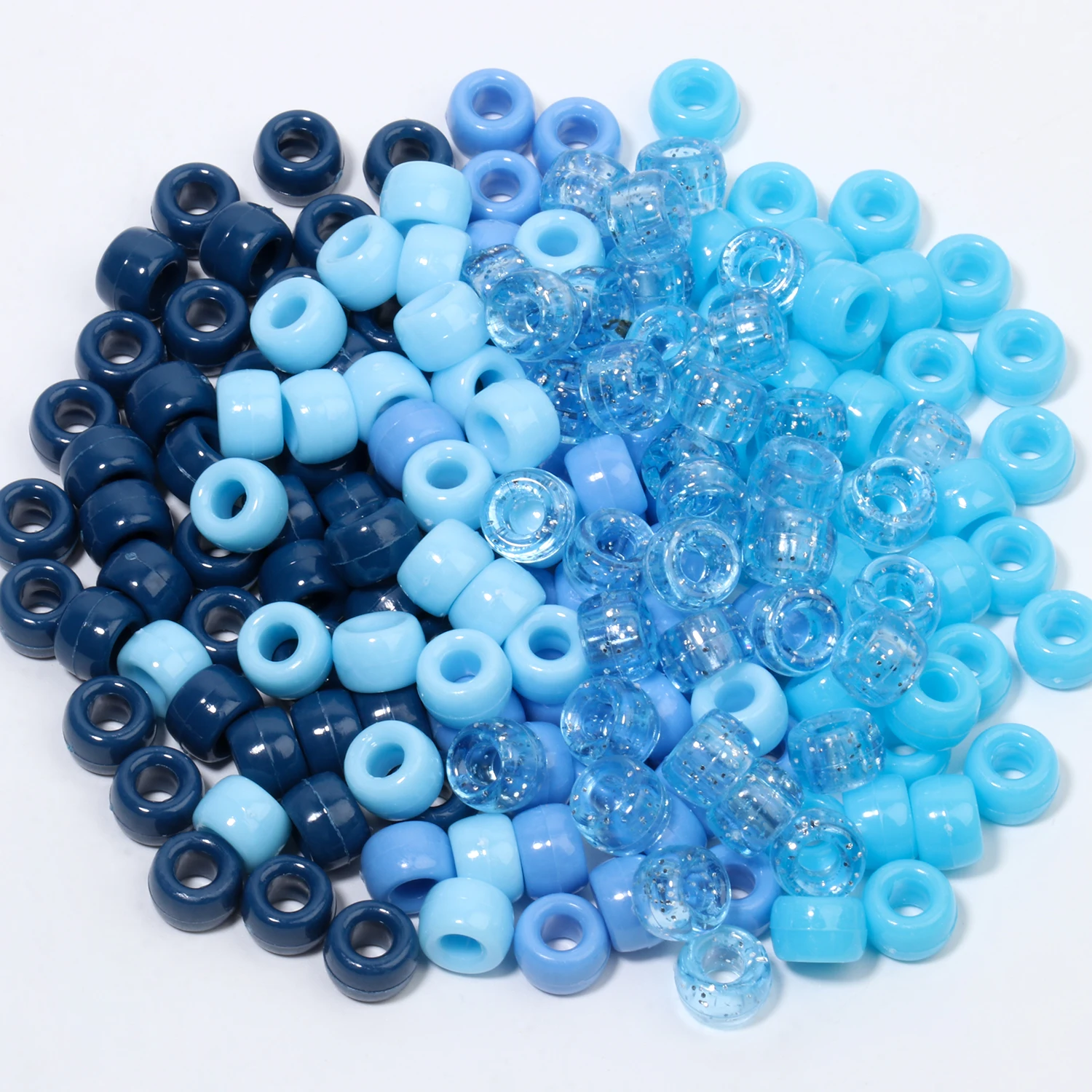 

Blue Color Pony Beads 1200pcs Acrylic Flat Round Spacer Beads Jewelry Handmade Making DIY Bracelets Necklace Christmas Gifts