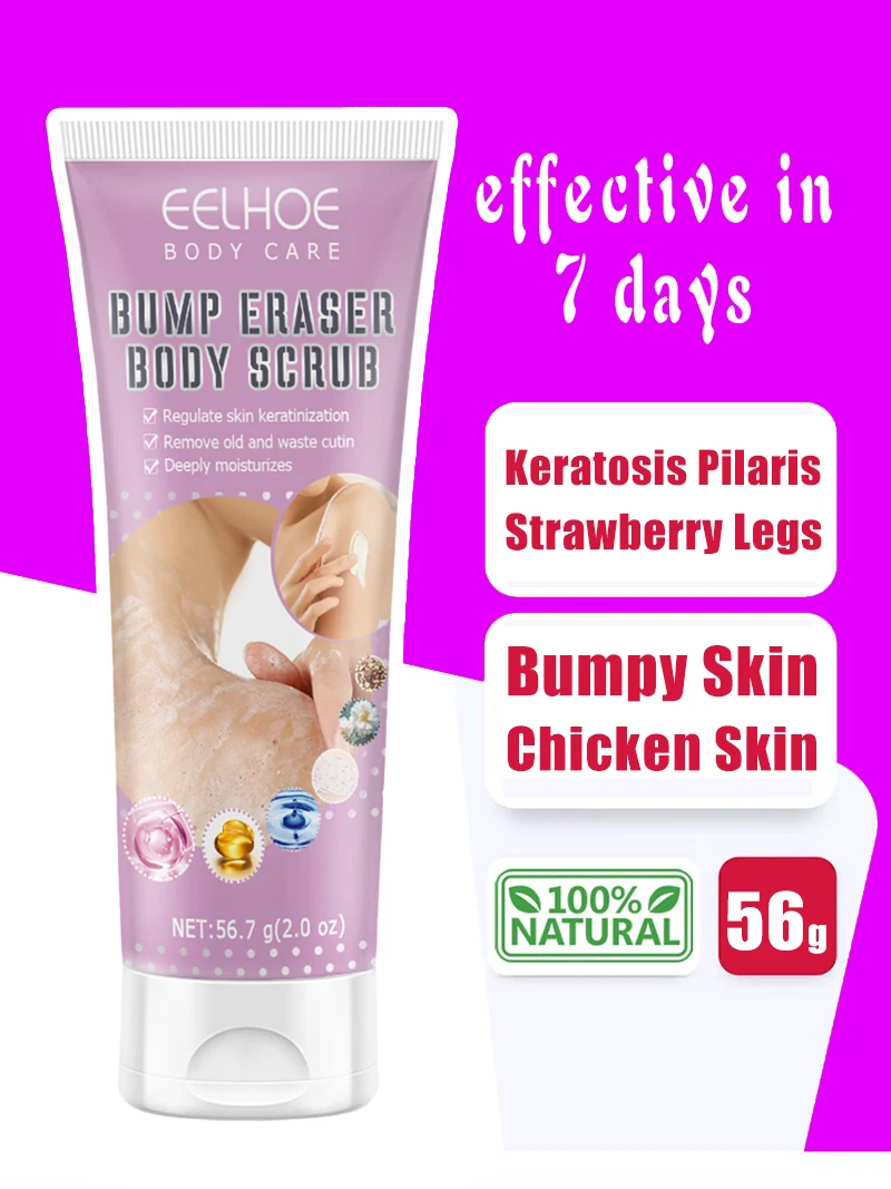 

Keratosis Pilaris Treatment Cream For Strawberry Legs Removal Bumpy Chicken Skin Remover KP Bump Eraser Body Scrub