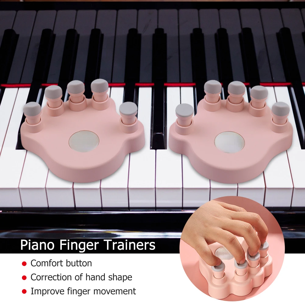 

1 Pair Piano Finger Trainer Piano Practice Hand Corrector Fingers Grips Strength Exerciser Training Device for Beginners