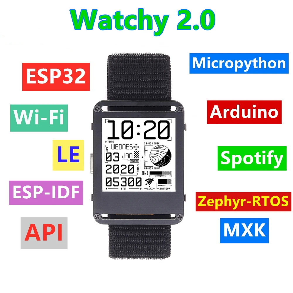 

Watchy V2.0 - Esp32 Based Fully Open Source Electronic Watches Smartwatch E-Paper Watch With Open Source Hardware And Software