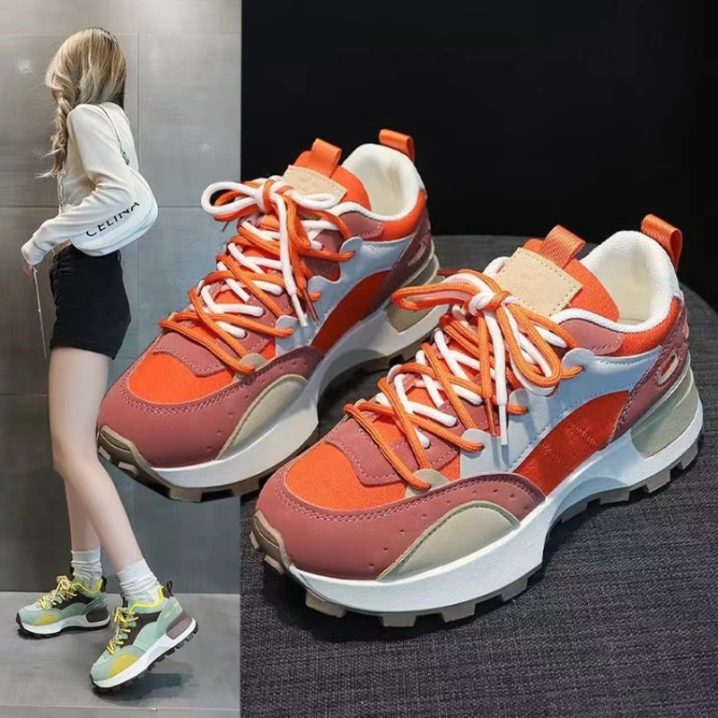Новинка весна-осень 2023 разноцветные кроссовки на толстой подошве дышащая женская Нескользящая Вулканизированная обувь
Новинка весна-осень 2023 разноцветные кроссовки на толстой подошве дышащая женская Нескользящая Вулканизированная обувь