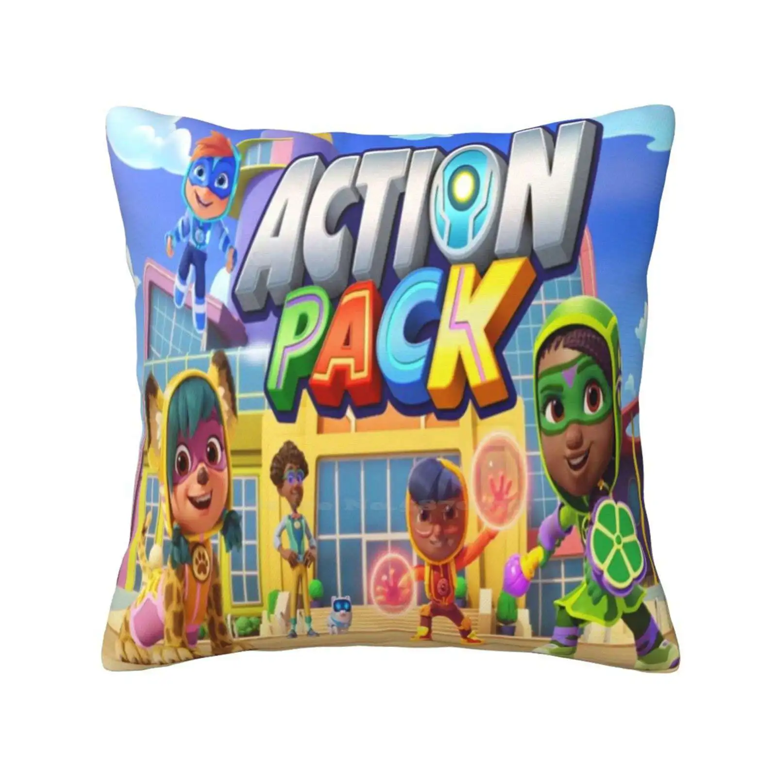 

Action Pack Gift For Fans Action Pack Birthday Funny Cute Decor Square Pillowcase Action Pack Toys Action Pack Dog Center