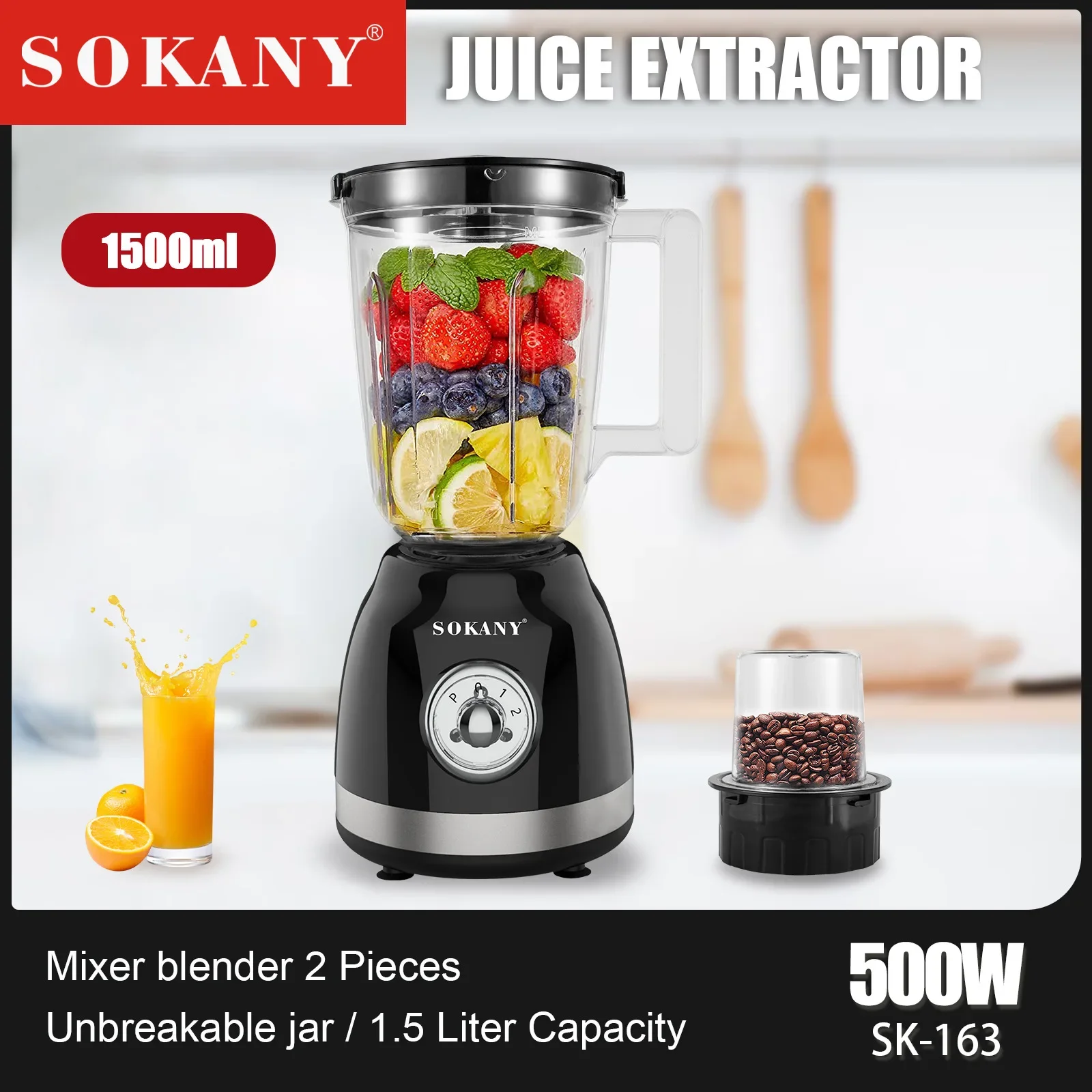 

Houselin Professional Blender 500-Watt Motor For Shakes And Smoothies, Single Serve