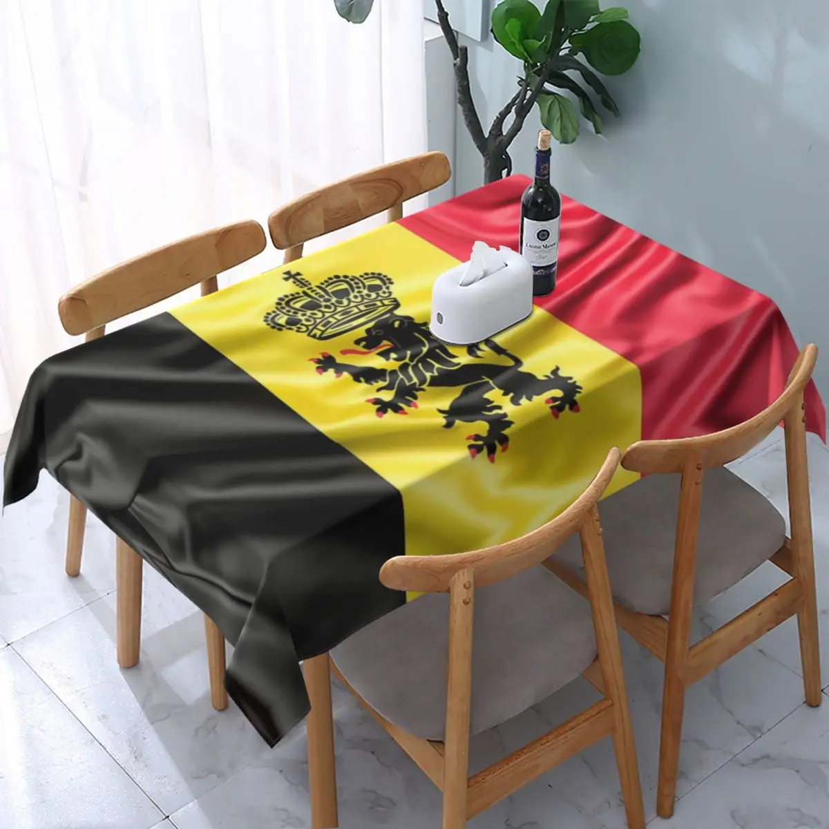 Rectangular Waterproof Oil-Proof Copy Of Flag Of Belgium Tablecloth Backed Elastic Edge Table Covers 45"-50" Fit Table Cloth
Rectangular Waterproof Oil-Proof Copy Of Flag Of Belgium Tablecloth Backed Elastic Edge Table Covers 45"-50" Fit Table Cloth