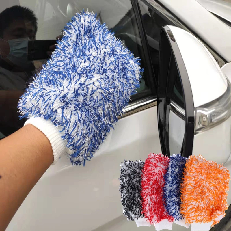 

Auto Care Double-faced Glove Car Wash Microfiber Chenille Gloves Thick Auto Cleaning Mitt Wax Detailing Waterproof Brush