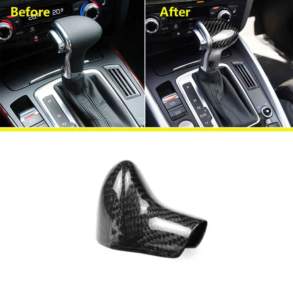 

Gear Shift Konb Button Decoration Cover Trim Decals for Audi A4L A5 A6L A7 S6 S7 Q5 Q7 Car Interior Accessories Carbon Fiber