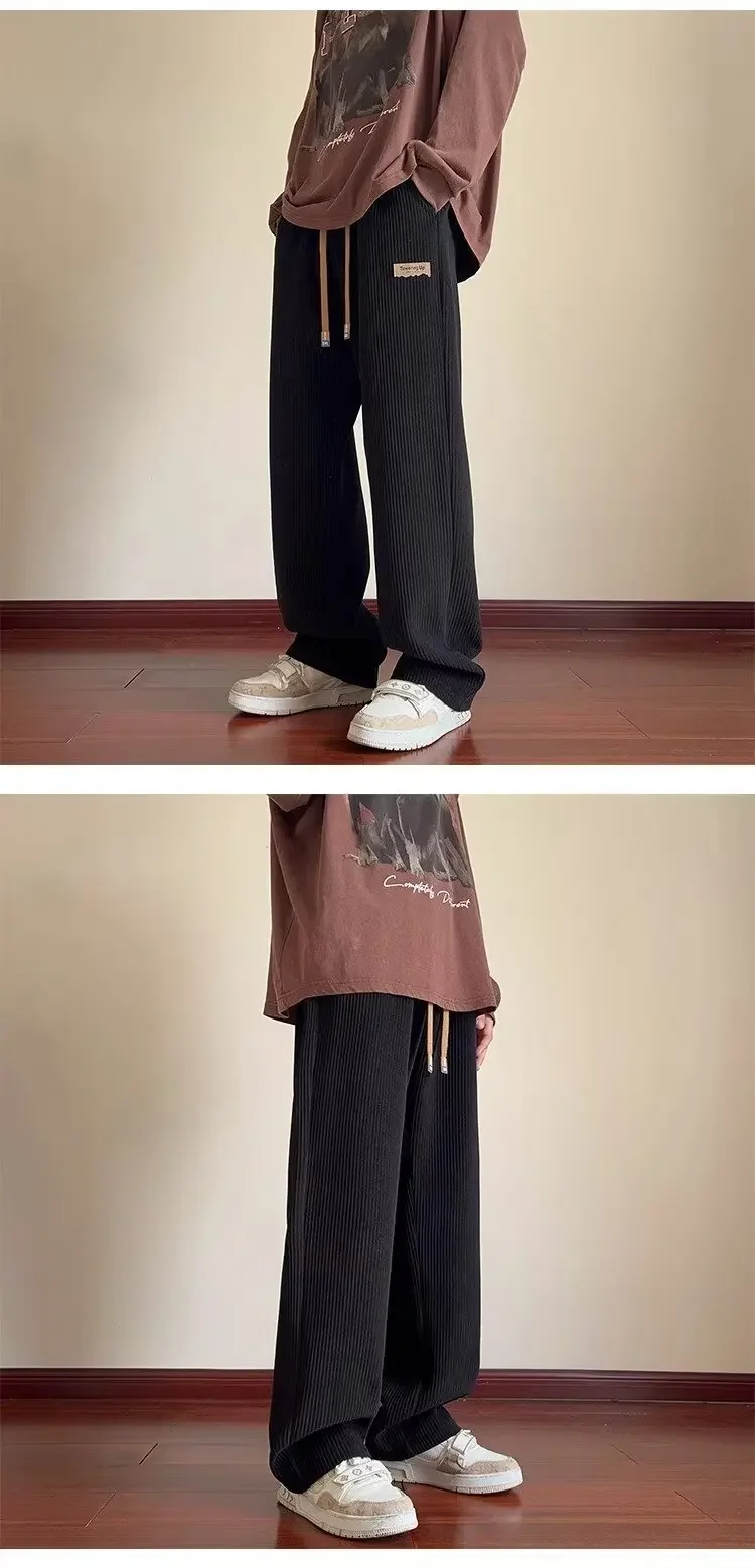 النمط الأمريكي الرجال سروال قصير الخريف/الشتاء الصوف مبطن فضفاض مستقيم الساق بناطيل كاجوال العصرية واسعة الساق الرجال السراويل النمط الأمريكي الرجال سروال قصير الخريف/الشتاء الصوف مبطن فضفاض مستقيم الساق بناطيل كاجوال العصرية واسعة الساق الرجال السراويل