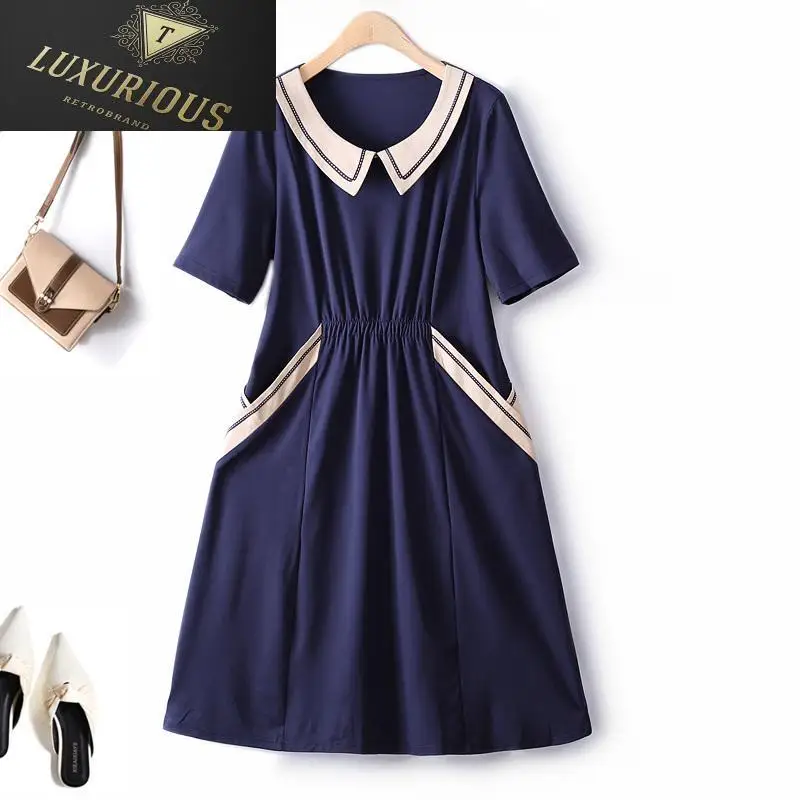 Elegant Dresses For Women 2023 Summer New Peter Pan Collar Waist Elastic Color Matching Comfortable Casual Female Dress
Elegant Dresses For Women 2023 Summer New Peter Pan Collar Waist Elastic Color Matching Comfortable Casual Female Dress