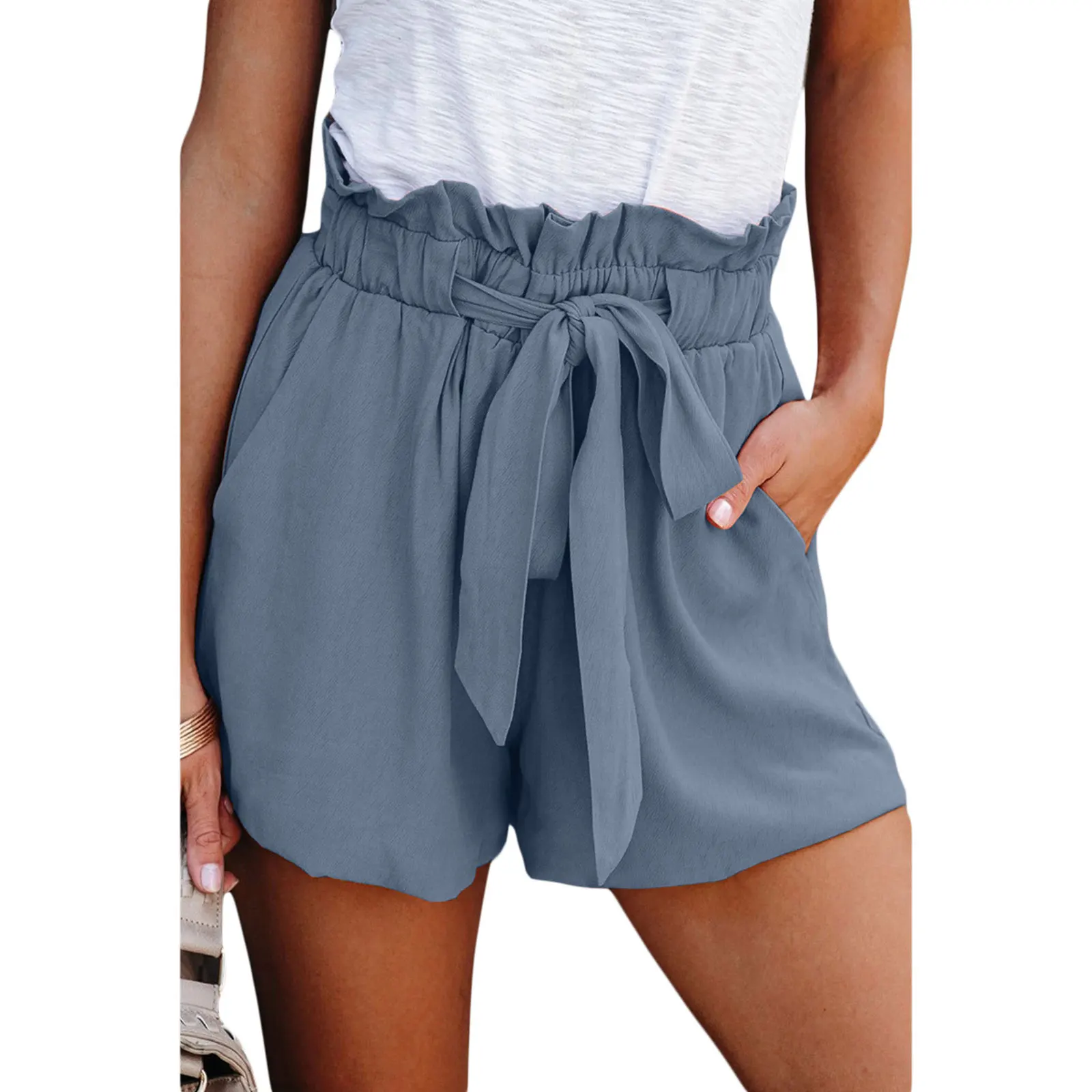 Women’s Summer Casual Loose Short Pants Fashion Solid Color Tie-up Elastic High Waist Shorts
Women’s Summer Casual Loose Short Pants Fashion Solid Color Tie-up Elastic High Waist Shorts