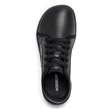 HOBIBEAR 남녀 공용 미니멀리스트 신발, 와이드 토 맨발, 제로 드롭 슈즈, 캐주얼 가죽 패션 스니커즈 상품 이미지