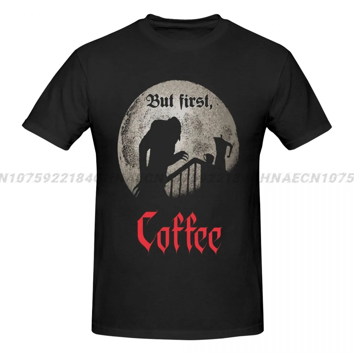 Nosferatu But First Coffee Printed T-Shirt Funny Mens Short Sleeve Loose Oversized Tees
Nosferatu But First Coffee Printed T-Shirt Funny Mens Short Sleeve Loose Oversized Tees
