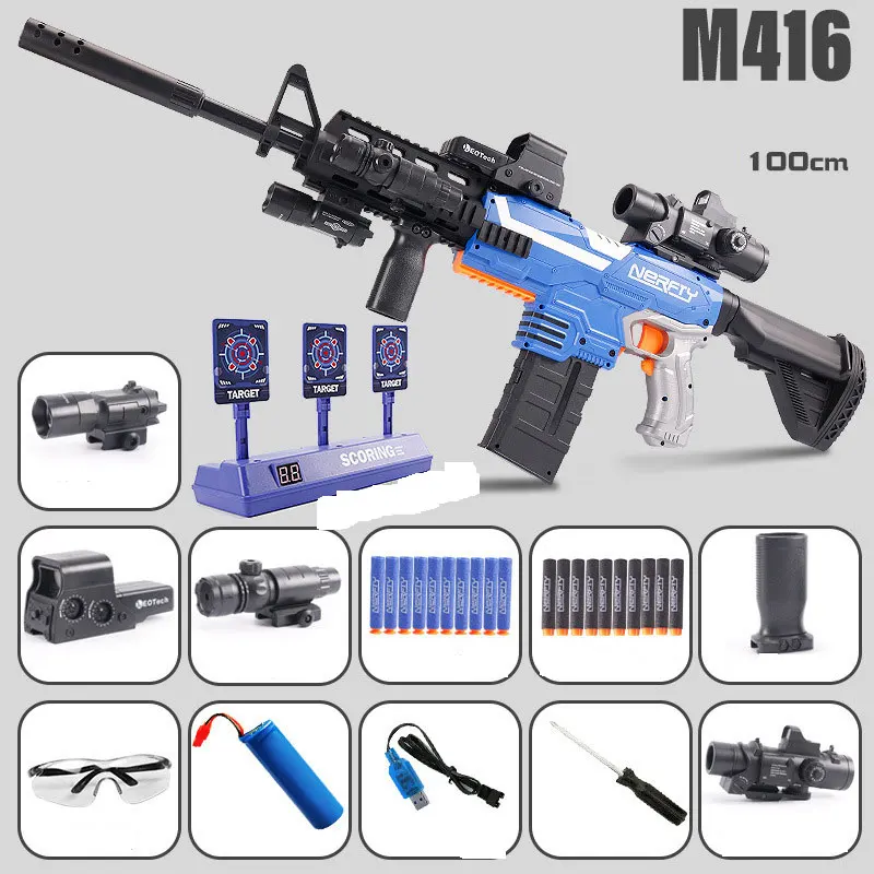 

Игрушечный пистолет M416, мягкая пуля, пистолет, игрушка, электрическая фотовинтовка, снайперское оружие, автоматическая пусковая установка для взрослых, мальчиков, игры на открытом воздухе