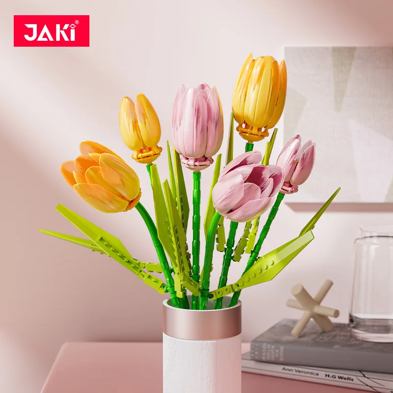 JAKI Jiaqi, вечный цветок, тюльпан, строительные блоки для девочек, DIY подарок ручной работы
JAKI Jiaqi, вечный цветок, тюльпан, строительные блоки для девочек, DIY подарок ручной работы
