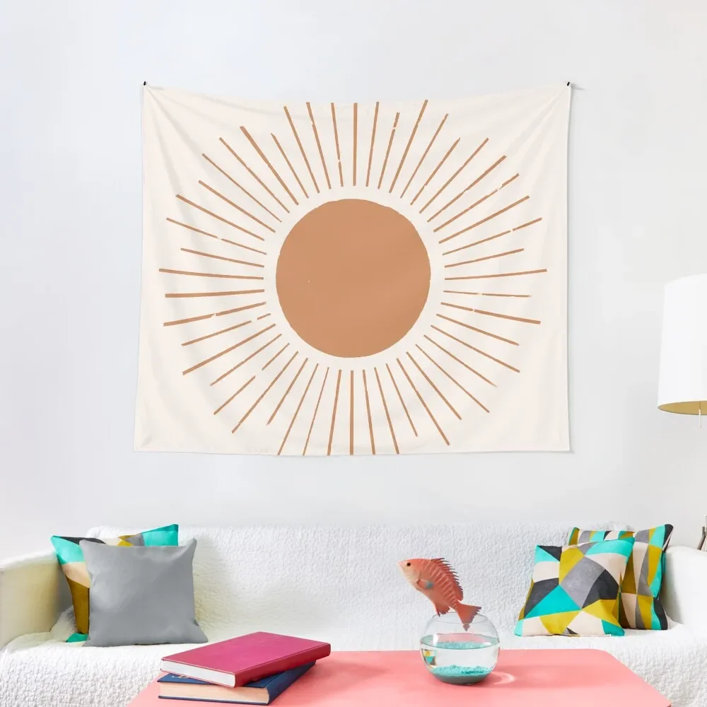 

Terracotta boho sun rays Tapestry Room Decorations Aesthetic Wall Carpet Cute Room Things Luxury Living Room Decoration Tapestry