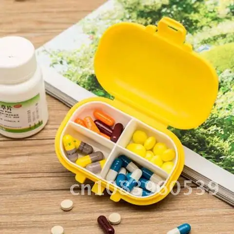 

Travel Pill Box Organizer 4 Colors Compartment Tablet Medicine Storage Dispenser Case Holder Splitter Container Pillbox 1PC